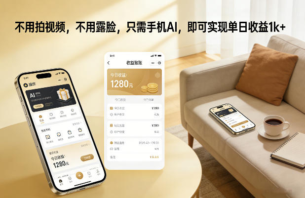 不用拍视频，不用露脸，只需手机AI，即可实现单日收益1k+【揭秘】-21资源库