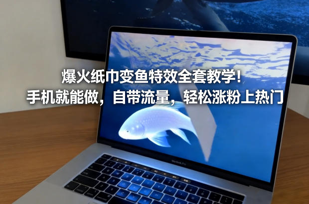 爆火纸巾变鱼特效全套教学！手机就能做，自带流量，轻松涨粉上热门-21资源库