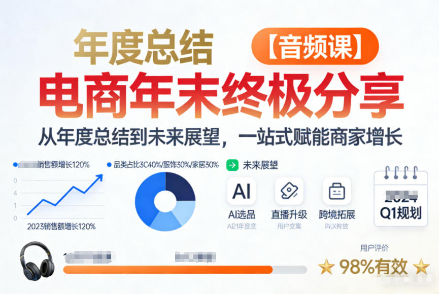 电商年未终极分享，从年度总结到未来展望，一站式赋能商家增长【音频课】-21资源库