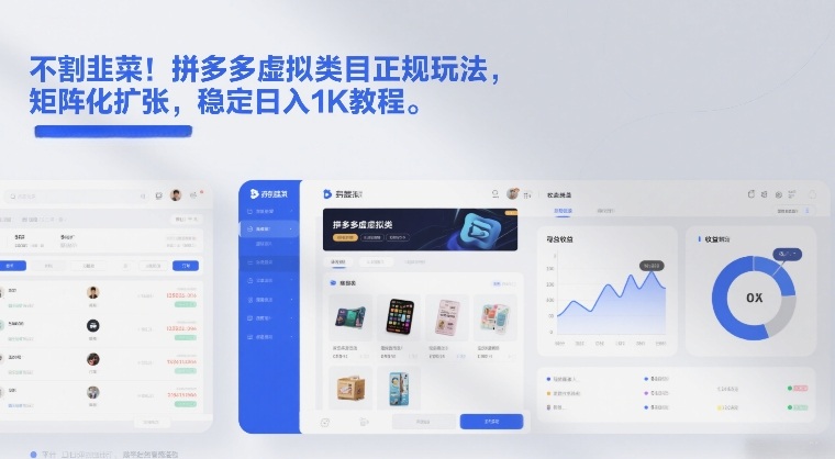 不割韭菜！拼多多虚拟类目正规玩法，矩阵化扩张，稳定日入1K教程【揭秘】-21资源库