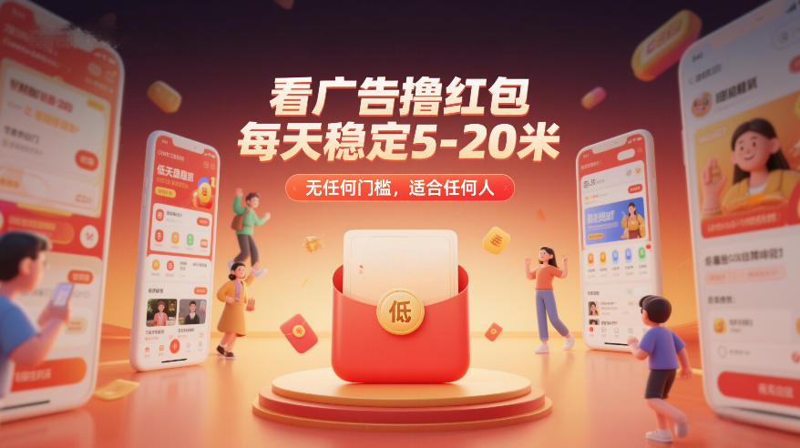 看广告撸红包，每天稳定5-20米，无任何门槛，适合任何人-21资源库