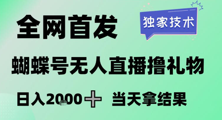 2026最新蝴蝶号无人直播掘金，独家技术，全网首发小白做了一个月收益3W，长期稳定可做【揭秘】-21资源库