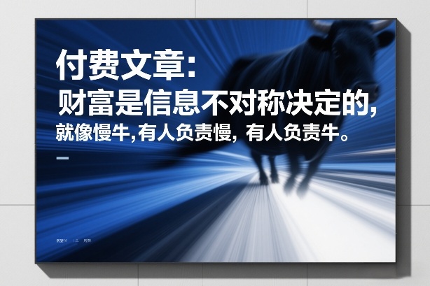 付费文章：财富是信息不对称决定的，就像慢牛，有人负责慢，有人负责牛-21资源库