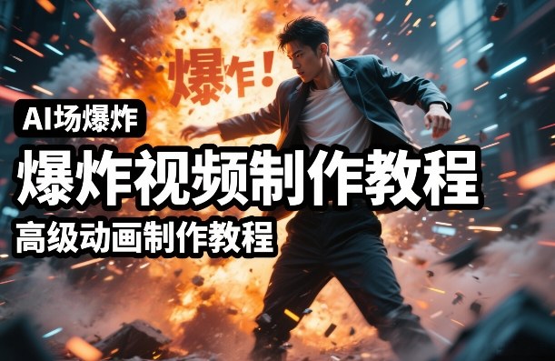 AI场景爆炸视频制作教程，利用人物实拍视频制作出高级的动画特效-21资源库