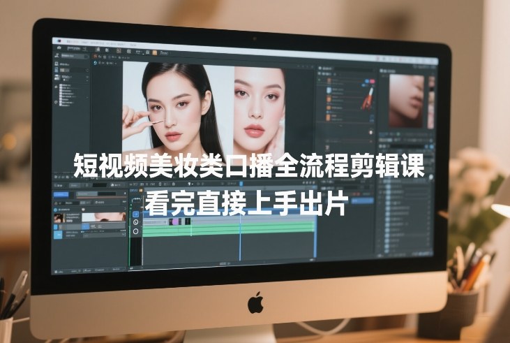 短视频美妆类口播全流程剪辑课，看完直接上手出片-21资源库