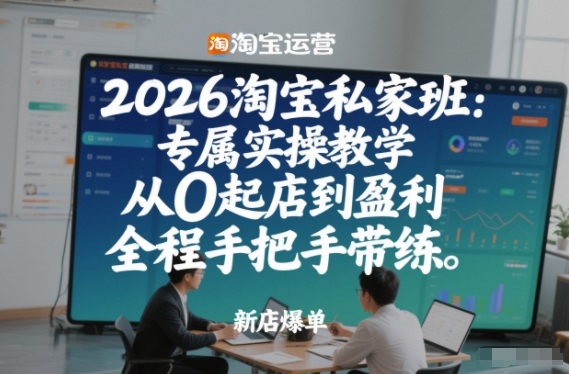 2026淘宝私家班：专属实操教学，从0起店到盈利，全程手把手带练（更新）-21资源库
