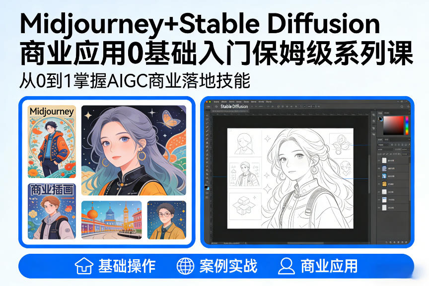 AIGC商业应用Midjourney+Stable Diffusion教程，0基础入门保姆级系列课-21资源库