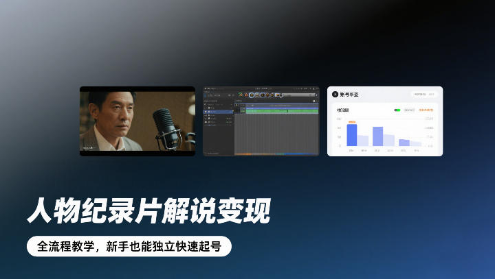 人物纪录片解说变现，全流程教学，新手也能独立快速起号-21资源库