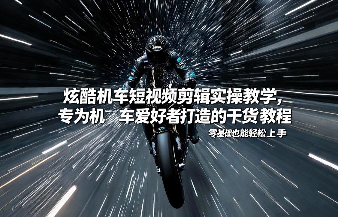 炫酷机车短视频剪辑实操教学，专为机车爱好者打造的干货教程，零基础也能轻松上手-21资源库