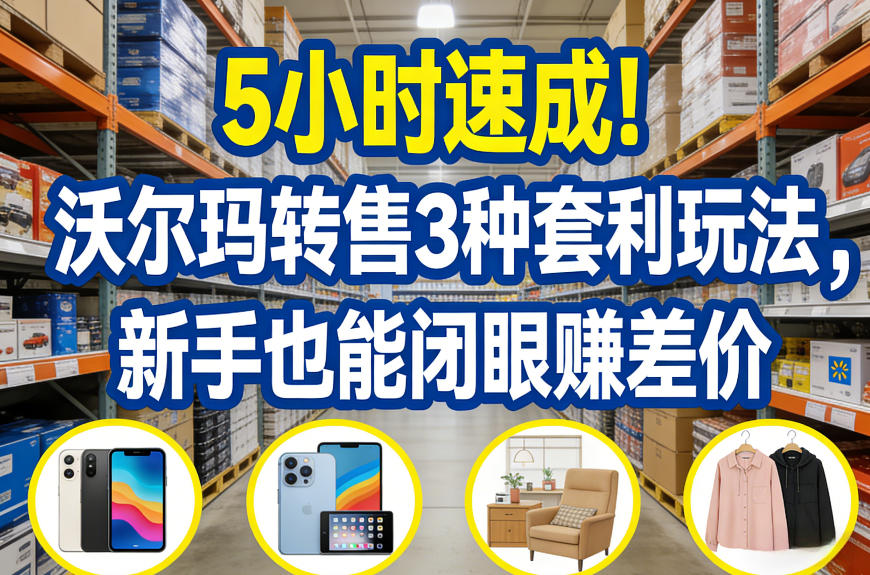 5小时速成！沃尔玛转售3种套利玩法，新手也能闭眼賺差价-21资源库