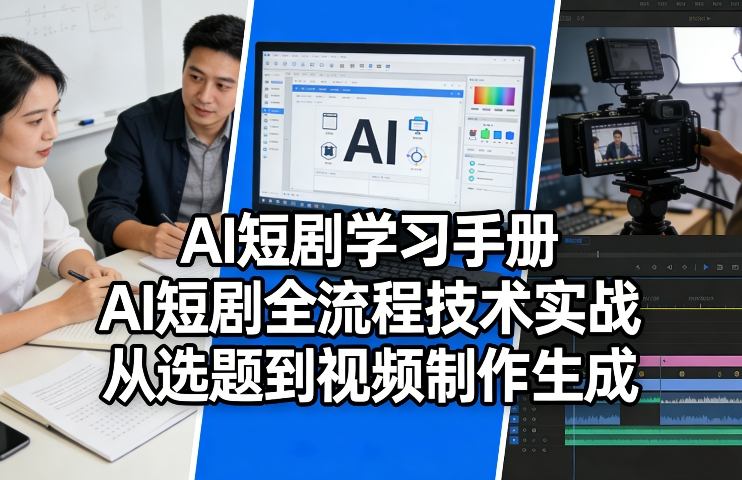 AI短剧学习手册，AI短剧全流程技术实战，从选题到视频制作生成-21资源库