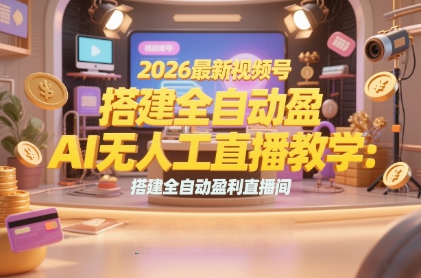 2026最新视频号AI无人直播教学：搭建全自动盈利直播间，低成本开启副业变现-21资源库