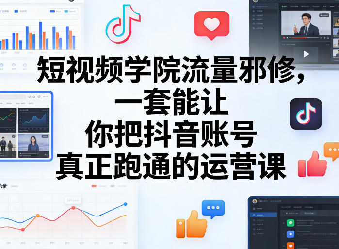 短视频学院流量邪修，一套能让你把抖音账号真正跑通的运营课-21资源库