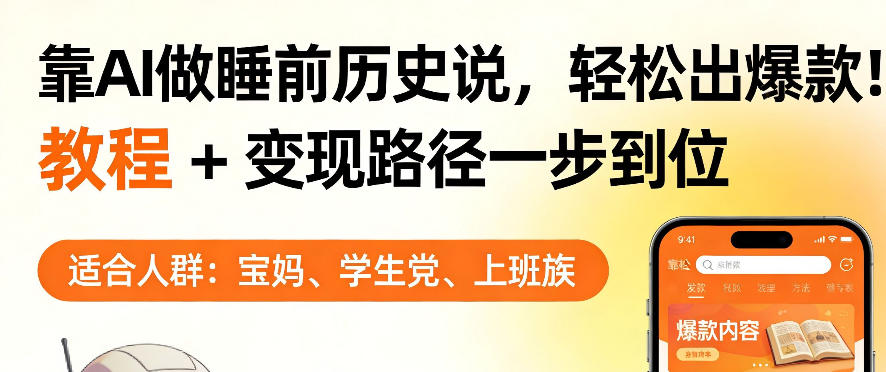 靠AI做睡前历史解说，轻松出爆款！教程+变现路径一步到位，单个视频收益1K+【揭秘】-21资源库
