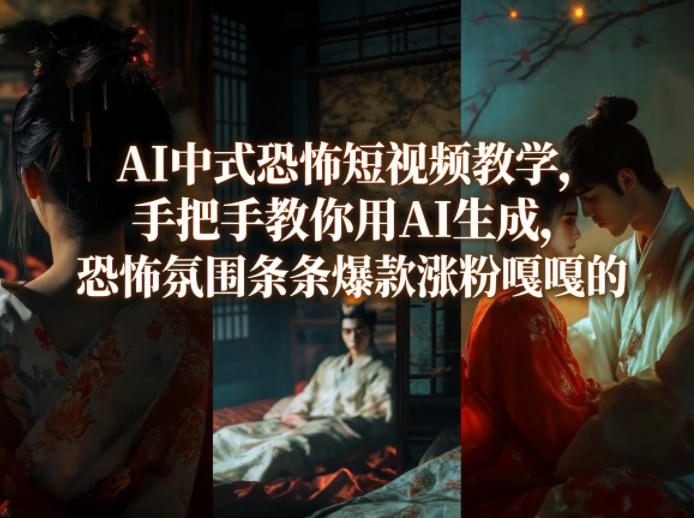 AI中式恐怖短视频教学，手把手教你用AI生成，恐怖氛围条条爆款涨粉嘎嘎的-21资源库