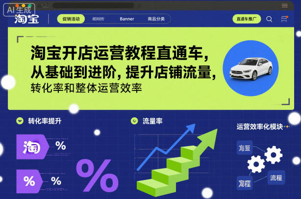 淘宝开店运营教程直通车，从基础到进阶，提升店铺流量，转化率和整体运营效率（更新26年3月）-21资源库