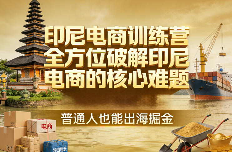 印尼电商训练营，全方位破解印尼电商的核心难题，普通人也能出海掘金-21资源库
