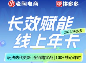 拼多多线上SVIP线上年卡,从认知到基础、从推广到活动、从活动到玩法,全链路实战(26年4月6日更新)-21资源库