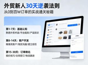 外贸新人30天逆袭法则，教你从0到百W订单的实战通关秘籍-21资源库