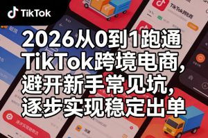 2026从0到1跑通TikTok跨境电商，避开新手常见坑，逐步实现稳定出单-21资源库