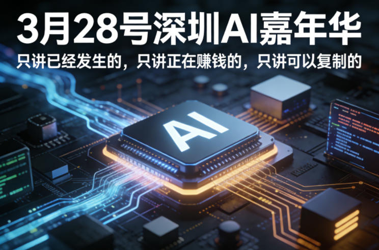 3月28号深圳AI嘉年华，只讲已经发生的，只讲正在賺钱的，只讲可以复制的-21资源库