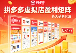 实测可落地!拼多多虚拟店长久盈利玩法,矩阵放大收益,日入1k+不难【揭秘】-21资源库