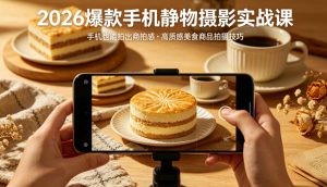 2026爆款手机静物摄影实战课，手机也能拍出商拍感，学会拍出高质感美食商品-21资源库