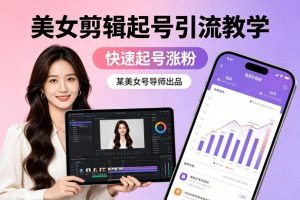 某美女号导师出品:美女剪辑起号引流教学,快速起号涨粉-21资源库