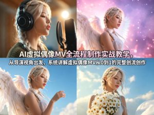 AI虚拟偶像MV全流程制作实战教学，从导演视角出发，系统讲解虚拟偶像MV从0到1的完整创作流程-21资源库