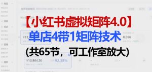 小红书虚拟矩阵4.0技术：单店4带1矩阵（共65节，可工作室放大）-21资源库