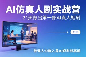 AI仿真人剧实战营，21天做出第一部AI真人短剧，普通人也能入局AI短剧新赛道-21资源库