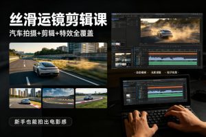 大叔丝滑运镜剪辑课，汽车拍摄+剪辑+特效全覆盖，新手也能拍出电影感-21资源库