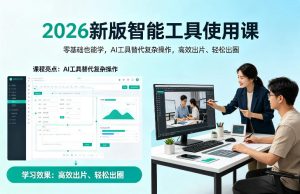 2026新版智能工具使用课，零基础也能学，用AI工具替代复杂操作，高效出片、轻松出圈-21资源库