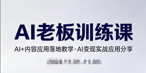 内容AI老板训练课，AI+内容应用落地教学，AI变现的实战应用分享-21资源库