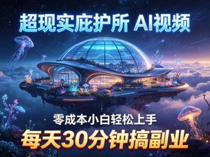 超现实庇护所AI视频项目拆解，零成本小白轻松上手，每天30分钟搞副业-21资源库