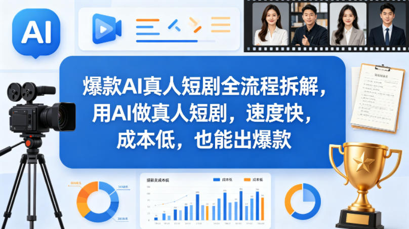 爆款AI真人短剧全流程拆解，用AI做真人短剧，速度快，成本低，也能出爆款-21资源库