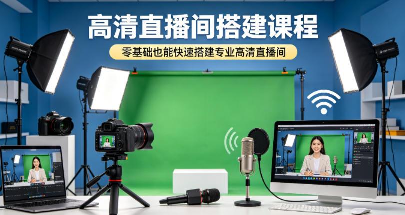 高清直播间搭建课程，零基础也能快速搭建专业高清直播间-21资源库
