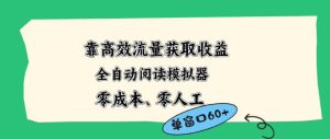 靠高效流量获取收益，零成本全自动阅读模拟器2.0全新玩法，单窗口高达50+蓝海小众项目【揭秘】-21资源库