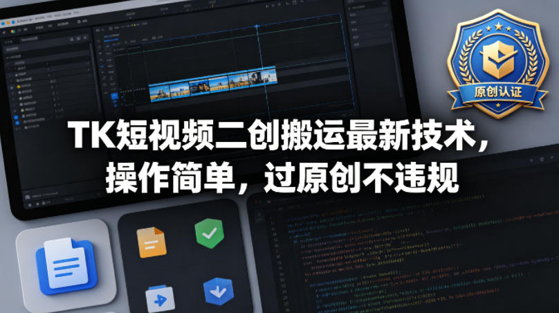 TK短视频二创搬运最新技术，操作简单，过原创不违规-21资源库