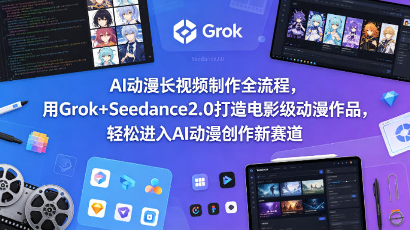 AI动漫长视频制作全流程，用Grok+Seedance2.0打造电影级动漫作品，轻松进入AI动漫创作新赛道-21资源库