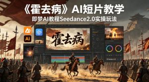 《霍去病》AI短片教学，即梦AI教程Seedance2.0实操玩法-21资源库