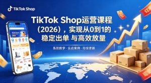 TikTok Shop运营课程（2026），实现从0到1的稳定出单与高效放量-21资源库