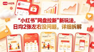 小红书【网盘拉新】新玩法，日均2张左右没问题，详细拆解-21资源库