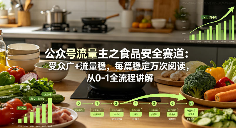 公众号流量主之食品安全赛道，受众广+流量稳，每篇作品稳定万次阅读，从0-1全流程讲解-21资源库