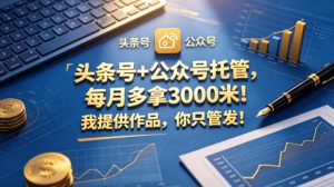头条号+公众号托管，每月多拿3000米！我提供作品，你只管发！【揭秘】-21资源库