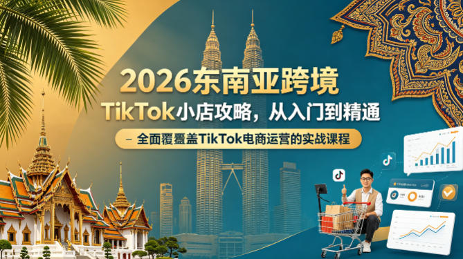 2026东南亚跨境TikTok小店攻略，从入门到精通、全面覆盖TikTok电商运营的实战课程（更新4月）-21资源库