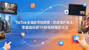 TikTok全域起号陪跑营｜吃透海外算法，零基础玩转TK短视频爆款玩法-21资源库