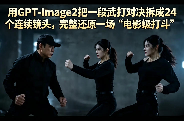 用GPT-Image2把一段武打对决拆成24个连续镜头，完整还原一场“电影级打斗”-21资源库