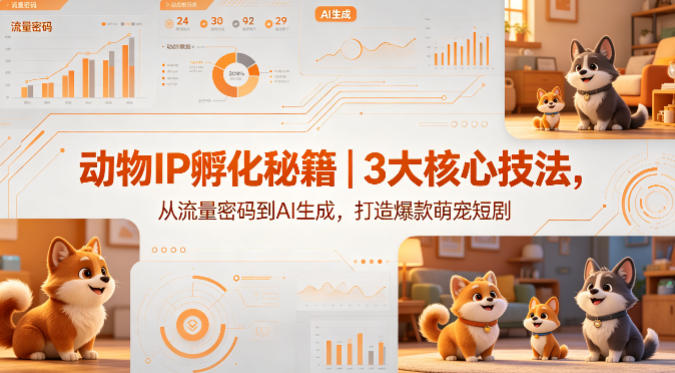 动物IP孵化秘籍｜3大核心技法，从流量密码到AI生成，打造爆款萌宠短剧-21资源库