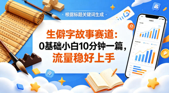 公众号流量主——生僻字故事赛道，流量稳，好上手，0基础小白也能10分钟一篇-21资源库